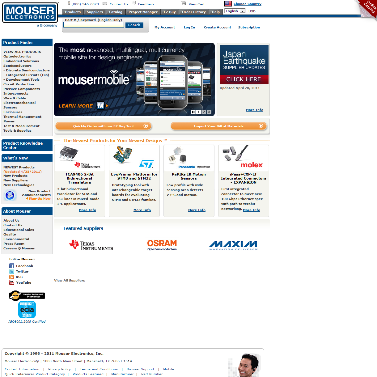 Mouser Electronics - Electronic Component Distributor