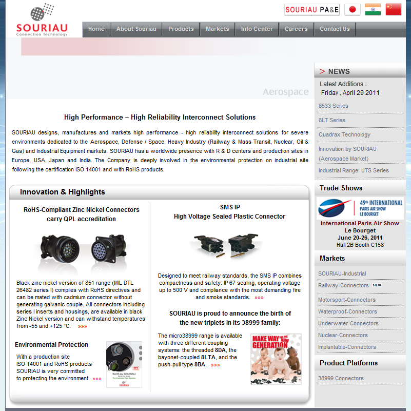 SOURIAU Connection technology & connectors