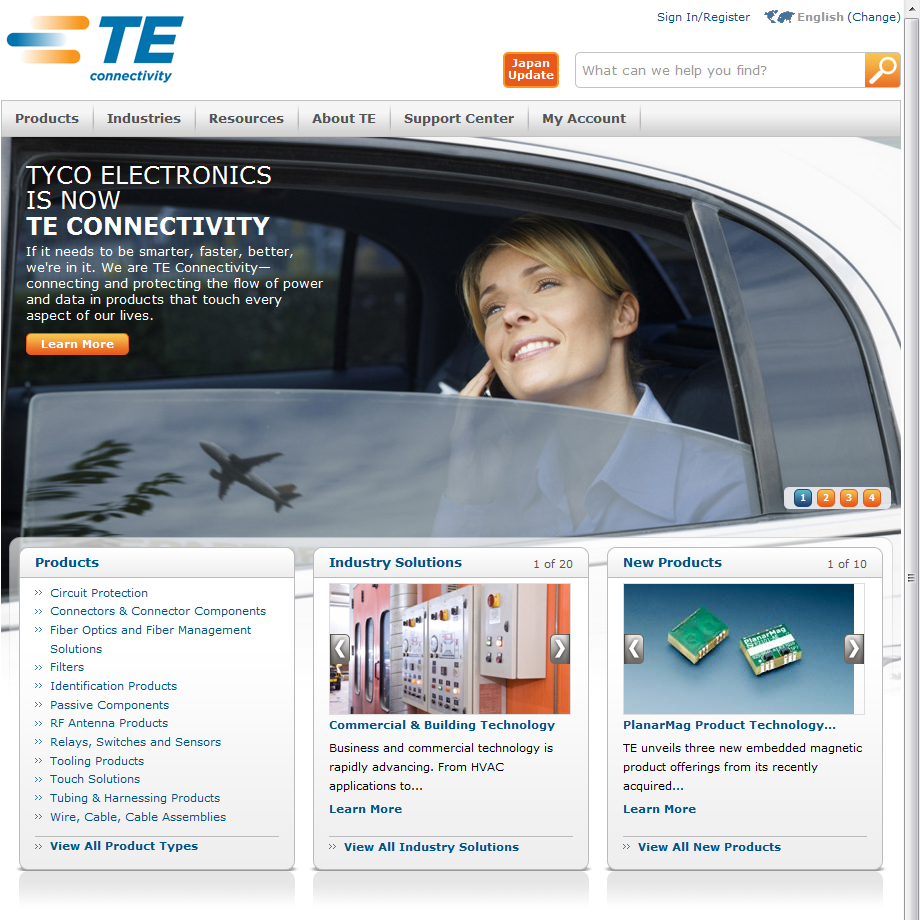 Tyco Electronics is now TE Connectivity | Electronic Components, Connectors & Network Solutions